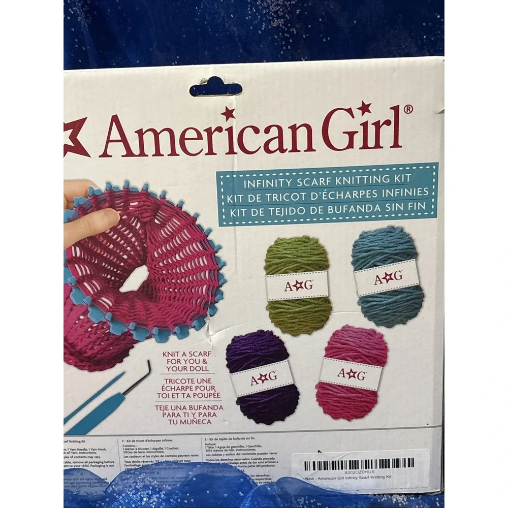 AMERICAN GIRL ~ INFINITY‎ SCARF KNITTING KIT & TRULY ME ACTIVITY BOX WHEEL